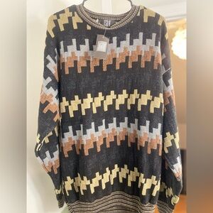 Vintage 1997 3D Geometric Knit Sweater Men’s XL (NWT)